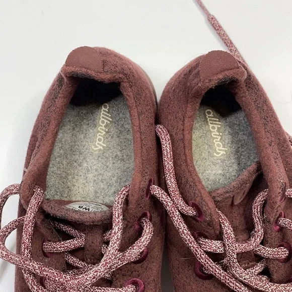 Allbirds Wool Runners Burgundy W8 - Picture 9 of 10
